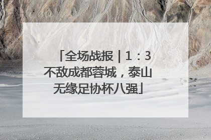 全场战报｜1：3不敌成都蓉城，泰山无缘足协杯八强
