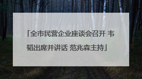 全市民营企业座谈会召开 韦韬出席并讲话 范兆森主持