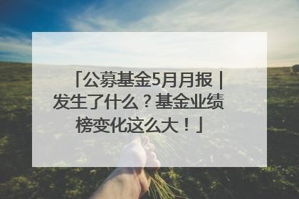 公募基金5月月报｜发生了什么？基金业绩榜变化这么大！