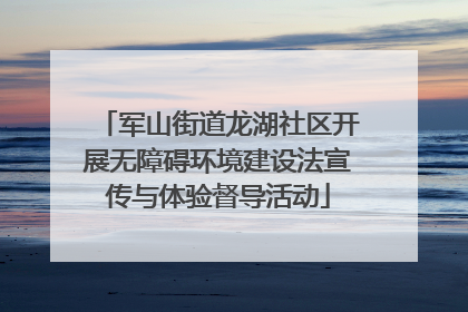 军山街道龙湖社区开展无障碍环境建设法宣传与体验督导活动