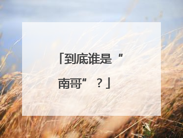 到底谁是“南哥”？