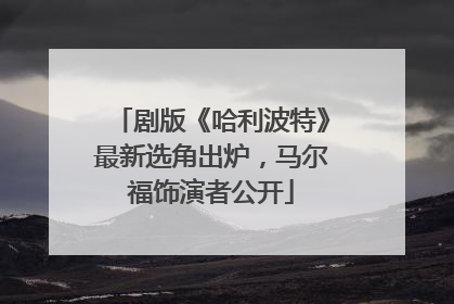 剧版《哈利波特》最新选角出炉，马尔福饰演者公开