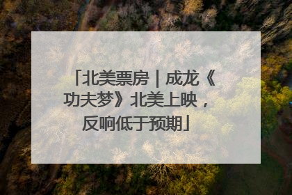 北美票房｜成龙《功夫梦》北美上映，反响低于预期