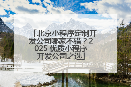 北京小程序定制开发公司哪家不错？2025 优质小程序开发公司之选