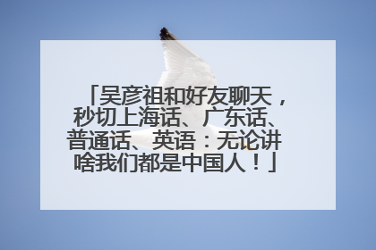 吴彦祖和好友聊天，秒切上海话、广东话、普通话、英语：无论讲啥我们都是中国人！