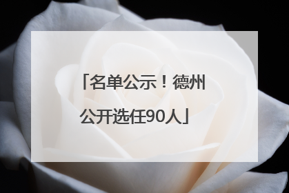 名单公示！德州公开选任90人