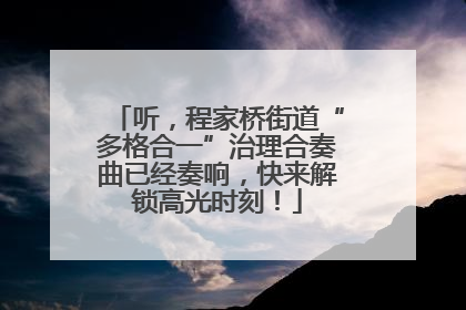 听，程家桥街道“多格合一”治理合奏曲已经奏响，快来解锁高光时刻！