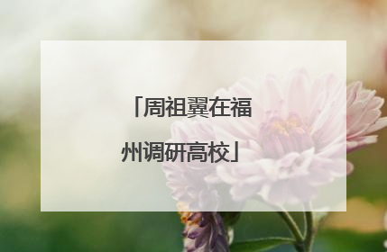 周祖翼在福州调研高校