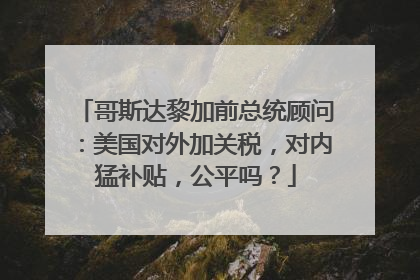 哥斯达黎加前总统顾问：美国对外加关税，对内猛补贴，公平吗？