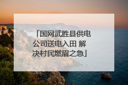 国网武胜县供电公司送电入田 解决村民燃眉之急