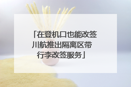 在登机口也能改签 川航推出隔离区带行李改签服务