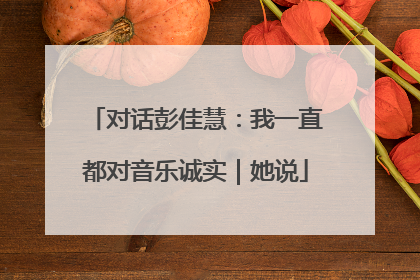 对话彭佳慧：我一直都对音乐诚实｜她说
