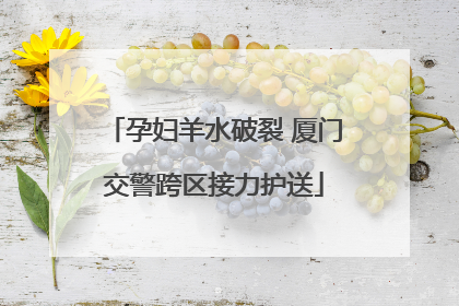 孕妇羊水破裂 厦门交警跨区接力护送