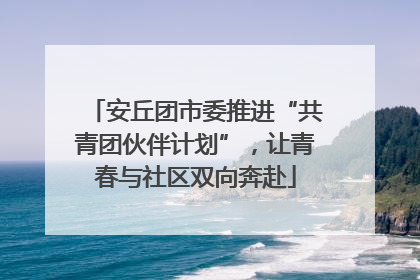 安丘团市委推进“共青团伙伴计划”，让青春与社区双向奔赴
