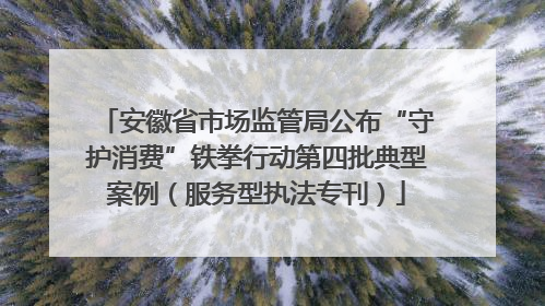 安徽省市场监管局公布“守护消费”铁拳行动第四批典型案例（服务型执法专刊）