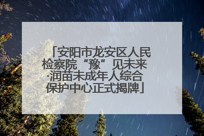 安阳市龙安区人民检察院“豫”见未来·润苗未成年人综合保护中心正式揭牌