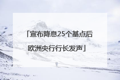 宣布降息25个基点后 欧洲央行行长发声