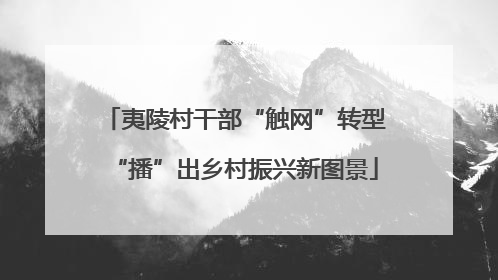 夷陵村干部“触网”转型“播”出乡村振兴新图景
