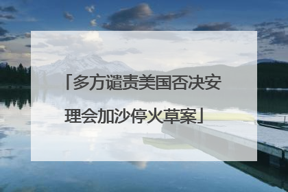多方谴责美国否决安理会加沙停火草案