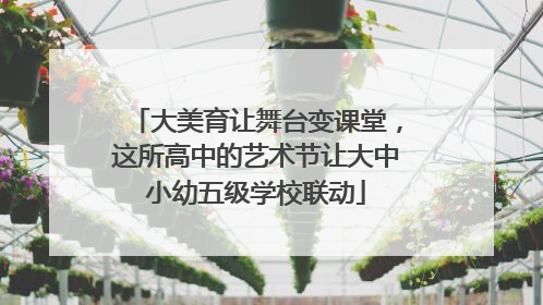 大美育让舞台变课堂，这所高中的艺术节让大中小幼五级学校联动
