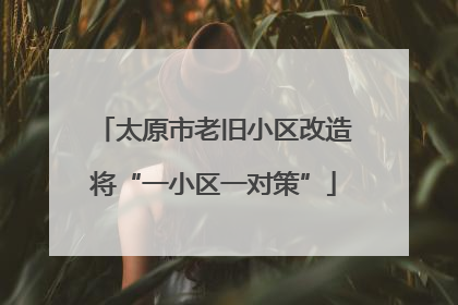 太原市老旧小区改造将“一小区一对策”