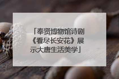 奉贤博物馆诗剧《看尽长安花》展示大唐生活美学