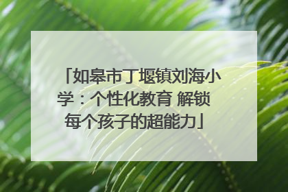 如皋市丁堰镇刘海小学：个性化教育 解锁每个孩子的超能力