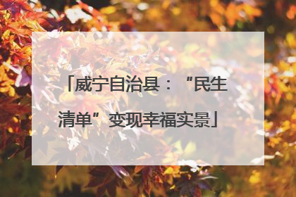威宁自治县：“民生清单”变现幸福实景