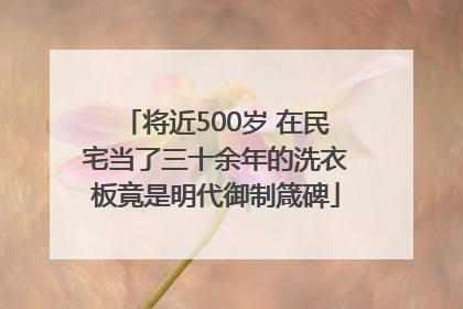 将近500岁 在民宅当了三十余年的洗衣板竟是明代御制箴碑