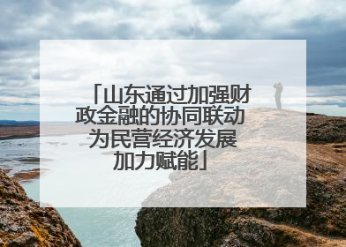 山东通过加强财政金融的协同联动 为民营经济发展加力赋能