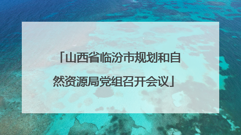 山西省临汾市规划和自然资源局党组召开会议