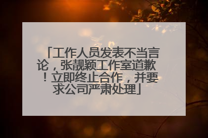 工作人员发表不当言论，张靓颖工作室道歉！立即终止合作，并要求公司严肃处理