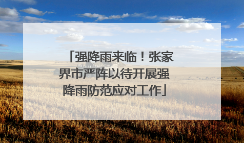 强降雨来临！张家界市严阵以待开展强降雨防范应对工作