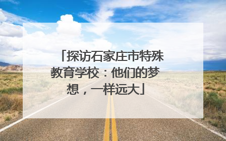探访石家庄市特殊教育学校：他们的梦想，一样远大