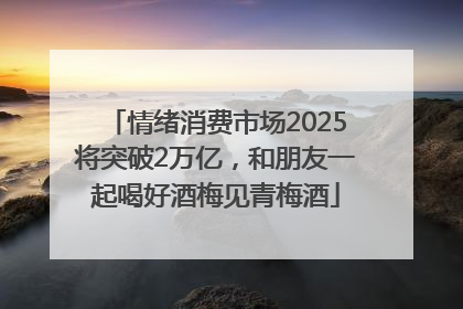 情绪消费市场2025将突破2万亿，和朋友一起喝好酒梅见青梅酒