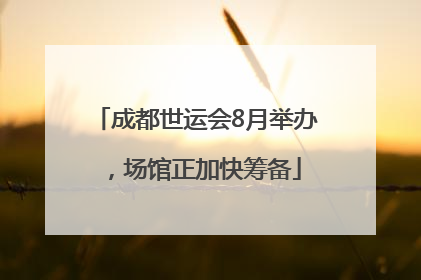 成都世运会8月举办，场馆正加快筹备