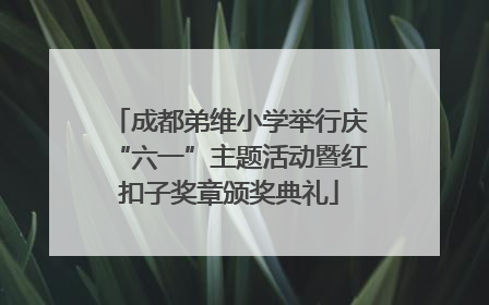 成都弟维小学举行庆“六一”主题活动暨红扣子奖章颁奖典礼