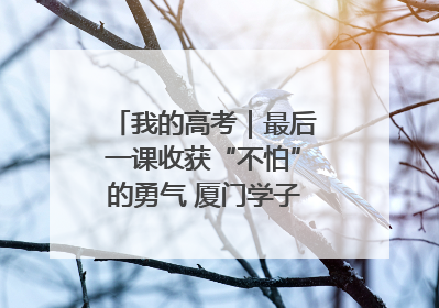 我的高考｜最后一课收获“不怕”的勇气 厦门学子万里同风赴新程