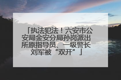 执法犯法！六安市公安局金安分局孙岗派出所原指导员、一级警长刘军被“双开”