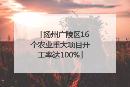 扬州广陵区16个农业重大项目开工率达100%