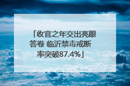 收官之年交出亮眼答卷 临沂禁毒戒断率突破87.4%