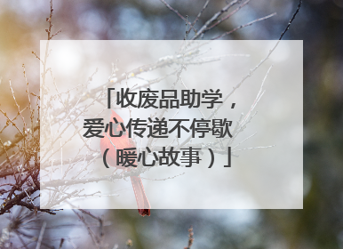 收废品助学，爱心传递不停歇（暖心故事）