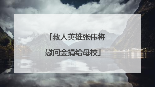 救人英雄张伟将慰问金捐给母校