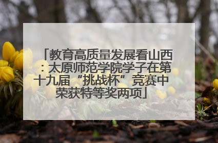 教育高质量发展看山西：太原师范学院学子在第十九届“挑战杯”竞赛中荣获特等奖两项