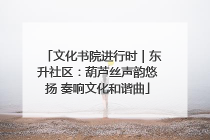 文化书院进行时｜东升社区：葫芦丝声韵悠扬 奏响文化和谐曲