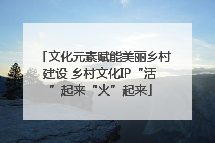 文化元素赋能美丽乡村建设 乡村文化IP“活”起来“火”起来