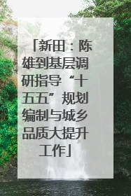 新田：陈雄到基层调研指导“十五五”规划编制与城乡品质大提升工作