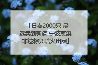 日卖2000只 最远卖到新疆 宁波慈溪非遗粽凭啥火出圈