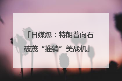 日媒爆：特朗普向石破茂“推销”美战机