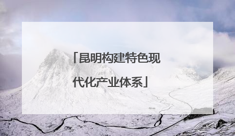 昆明构建特色现代化产业体系